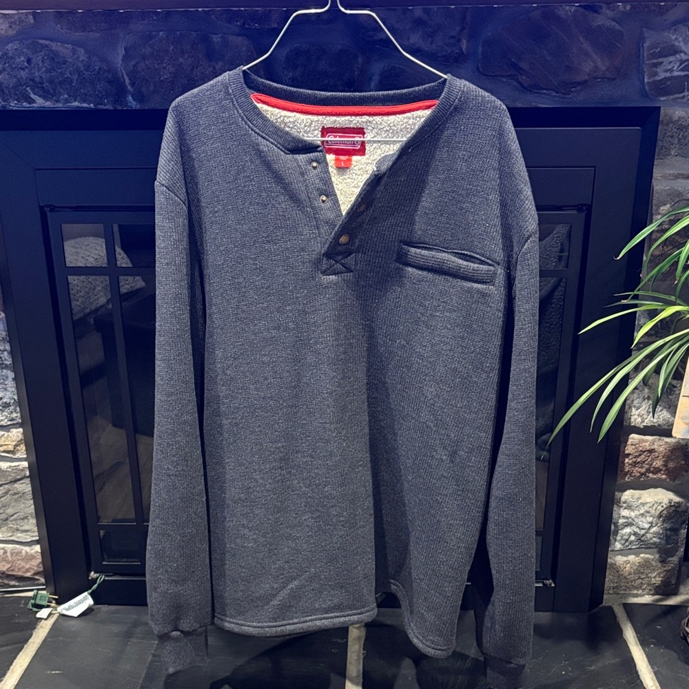 Coleman Charcoal Henley Sweatshirt